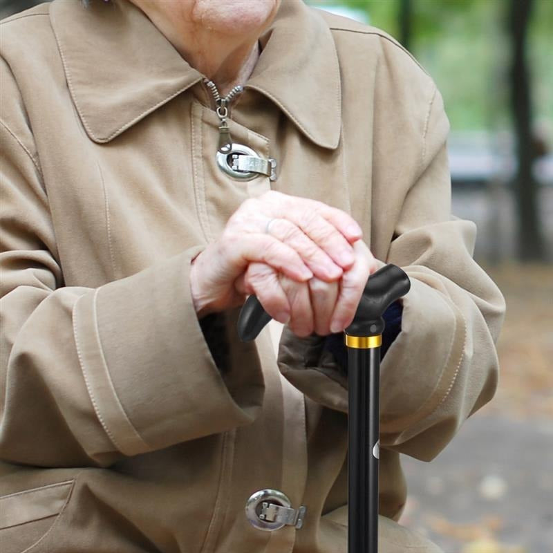 Folding Aluminum Cane with Height Adjustment for Elderly People