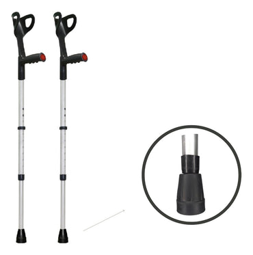 Pair of Adjustable Canadian Crutches, Aluminum Crutches for Elderly People